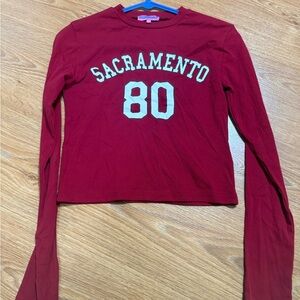 Edikted Red Long Sleeve Tee